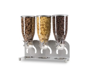 Turn N Serve Platinum 3.5 Liter Triple Canister Cereal Dispenser